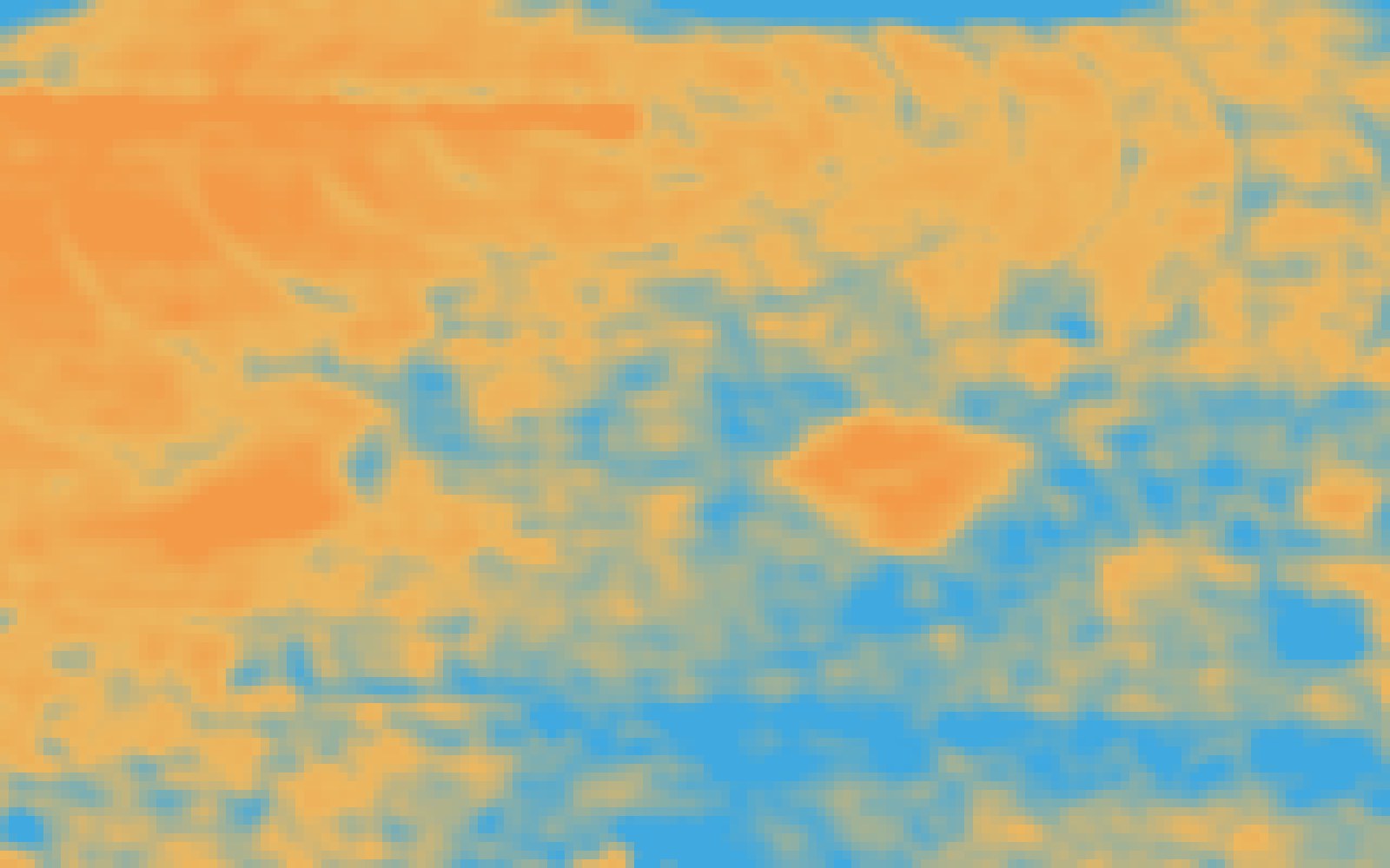Lo stesso campo come mappa di vigore a falsi colori, con le chiazze in arancio